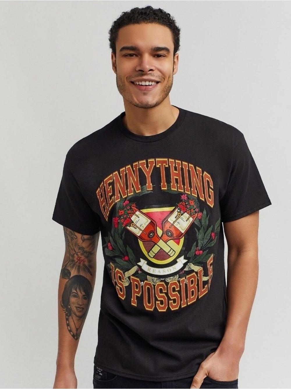 Men's Black Graphic Tee - Hennything Is Possible